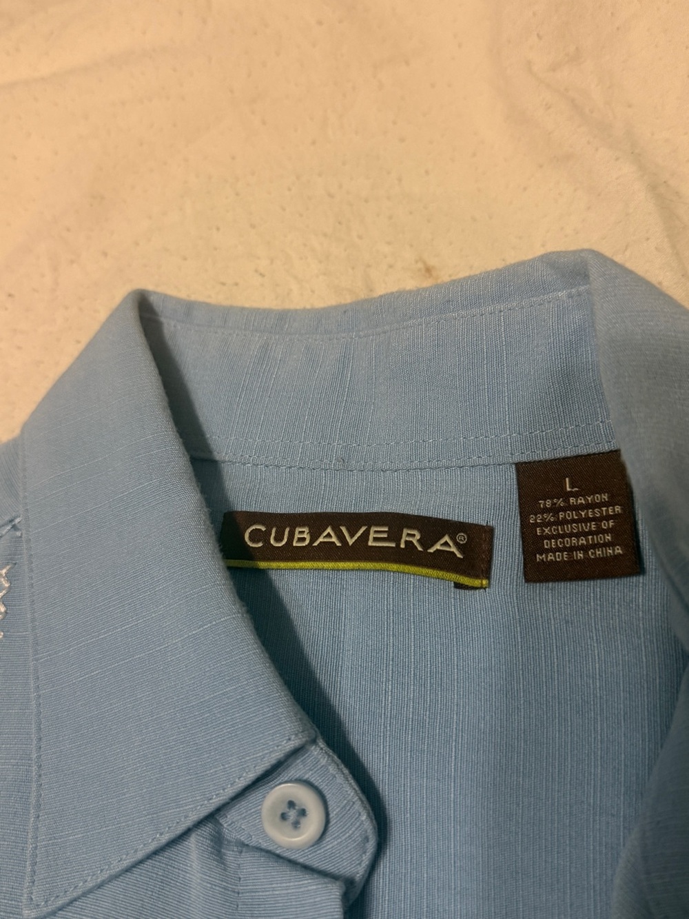 Cubavera Light Blue Men’s Casual Button-Down Shirt